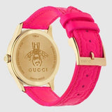 Buy Shop Gucci G Timeless Quartz Pink Dial Pink Leather Strap Watch For Women - YA1264115 USA Online