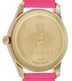 Buy Shop Gucci G Timeless Quartz Pink Dial Pink Leather Strap Watch For Women - YA1264115 USA Online