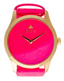 Buy Shop Gucci G Timeless Quartz Pink Dial Pink Leather Strap Watch For Women - YA1264115 USA Online