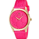 Buy Shop Gucci G Timeless Quartz Pink Dial Pink Leather Strap Watch For Women - YA1264115 USA Online