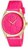 Buy Shop Gucci G Timeless Quartz Pink Dial Pink Leather Strap Watch For Women - YA1264115 USA Online