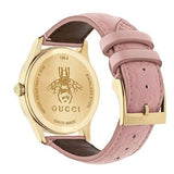 Buy Shop Gucci G Timeless Quartz Pink Dial Pink Leather Strap Watch For Women - YA1265005 USA Online