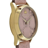 Buy Shop Gucci G Timeless Quartz Pink Dial Pink Leather Strap Watch For Women - YA1265005 USA Online