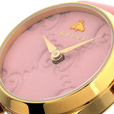 Buy Shop Gucci G Timeless Quartz Pink Dial Pink Leather Strap Watch For Women - YA1265005 USA Online