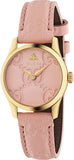 Buy Shop Gucci G Timeless Quartz Pink Dial Pink Leather Strap Watch For Women - YA1265005 USA Online