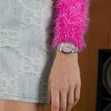 Buy Shop Gucci G Timeless Quartz Pink Dial Silver Steel Strap Watch for Women - YA1265033 USA Online