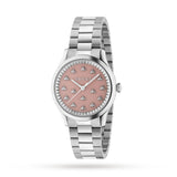 Buy Shop Gucci G Timeless Quartz Pink Dial Silver Steel Strap Watch for Women - YA1265033 USA Online