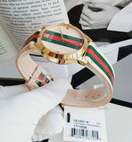 Buy Shop Gucci G Timeless Quartz Pink Dial Three Tone Leather Strap Watch For Women - YA1264118 USA Online