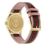 Buy Shop Gucci G Timeless Quartz Pink Dial Three Tone Leather Strap Watch For Women - YA1264118 USA Online