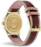 Buy Shop Gucci G Timeless Quartz Pink Dial Three Tone Leather Strap Watch For Women - YA1264118 USA Online