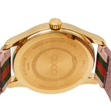 Buy Shop Gucci G Timeless Quartz Pink Dial Three Tone Leather Strap Watch For Women - YA1264118 USA Online
