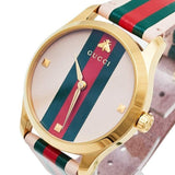 Buy Shop Gucci G Timeless Quartz Pink Dial Three Tone Leather Strap Watch For Women - YA1264118 USA Online