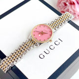 Buy Shop Gucci G Timeless Quartz Pink Dial Two Tone Steel Strap Watch For Women - YA1265030 USA Online