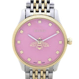 Buy Shop Gucci G Timeless Quartz Pink Dial Two Tone Steel Strap Watch For Women - YA1265030 USA Online