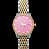 Buy Shop Gucci G Timeless Quartz Pink Dial Two Tone Steel Strap Watch For Women - YA1265030 USA Online
