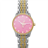 Buy Shop Gucci G Timeless Quartz Pink Dial Two Tone Steel Strap Watch For Women - YA1265030 USA Online