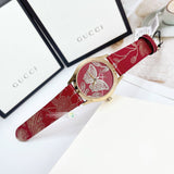 Buy Shop Gucci G Timeless Quartz Red Dial Red Leather Strap Watch For Women - YA1264054 USA Online