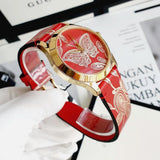 Buy Shop Gucci G Timeless Quartz Red Dial Red Leather Strap Watch For Women - YA1264054 USA Online