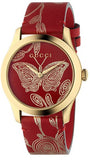 Buy Shop Gucci G Timeless Quartz Red Dial Red Leather Strap Watch For Women - YA1264054 USA Online