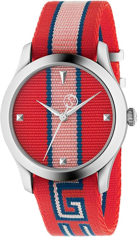 Buy Shop Gucci G Timeless Quartz Red Dial Two Tone NATO Strap Watch For Men - YA1264070 USA Online