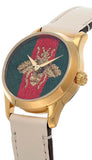 Buy Shop Gucci G Timeless Quartz Red & Green Dial Beige Leather Strap Watch For Women - YA1265009 USA Online