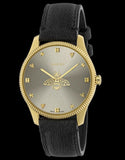 Buy Shop Gucci G Timeless Quartz Silver Dial Black Leather Strap Watch For Women - YA1264181 USA Online