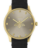 Buy Shop Gucci G Timeless Quartz Silver Dial Black Leather Strap Watch For Women - YA1264181 USA Online