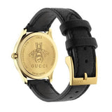 Buy Shop Gucci G Timeless Quartz Silver Dial Black Leather Strap Watch For Women - YA1265023 USA Online
