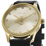 Buy Shop Gucci G Timeless Quartz Silver Dial Black Leather Strap Watch For Women - YA1265023 USA Online