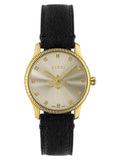 Buy Shop Gucci G Timeless Quartz Silver Dial Black Leather Strap Watch For Women - YA1265023 USA Online