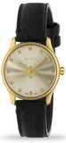 Buy Shop Gucci G Timeless Quartz Silver Dial Black Leather Strap Watch For Women - YA1265023 USA Online