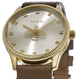 Buy Shop Gucci G Timeless Quartz Silver Dial Brown Leather Strap Watch For Women - YA1265022 USA Online