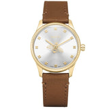 Buy Shop Gucci G Timeless Quartz Silver Dial Brown Leather Strap Watch For Women - YA1265022 USA Online
