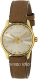 Buy Shop Gucci G Timeless Quartz Silver Dial Brown Leather Strap Watch For Women - YA1265022 USA Online