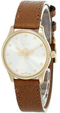 Buy Shop Gucci G Timeless Quartz Silver Dial Brown Leather Strap Watch For Women - YA1265022 USA Online