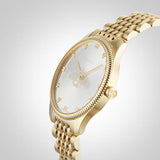 Buy Shop Gucci G Timeless Quartz Silver Dial Gold Steel Strap Watch For Women - YA1264155 USA Online