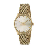 Buy Shop Gucci G Timeless Quartz Silver Dial Gold Steel Strap Watch For Women - YA1264155 USA Online