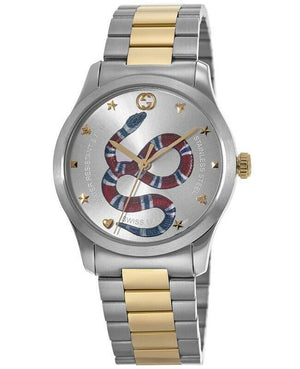 Buy Shop Gucci G Timeless Quartz Silver Dial Silver Steel Strap Watch For Women - YA1264075 USA Online
