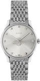 Buy Shop Gucci G Timeless Quartz Silver Dial Silver Steel Strap Watch For Women - YA1264153 USA Online