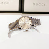 Buy Shop Gucci G Timeless Quartz Silver Dial Silver Steel Strap Watch For Women - YA1265019 USA Online