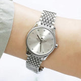 Buy Shop Gucci G Timeless Quartz Silver Dial Silver Steel Strap Watch For Women - YA1265019 USA Online