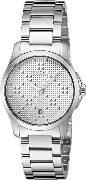 Buy Shop Gucci G Timeless Quartz Silver Dial Silver Steel Strap Watch For Women - YA126551 USA Online
