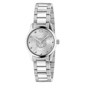 Buy Shop Gucci G Timeless Quartz Silver Dial Silver Steel Strap Watch For Women - YA126595 USA Online
