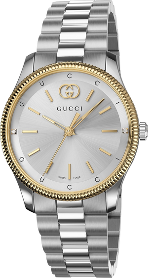 Buy Shop Gucci G Timeless Quartz Silver Dial Two Tone Steel Strap Watch for Women - YA1265063 USA Online