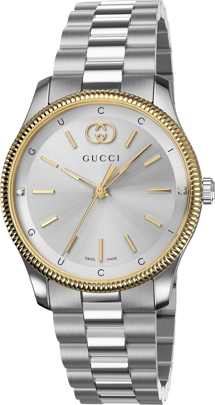 Buy Shop Gucci G Timeless Quartz Silver Dial Two Tone Steel Strap Watch for Women - YA1265063 USA Online