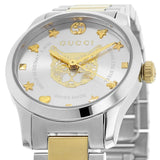 Buy Shop Gucci G Timeless Quartz Silver Dial Two Tone Steel Strap Watch For Women - YA126596 USA Online