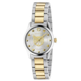 Buy Shop Gucci G Timeless Quartz Silver Dial Two Tone Steel Strap Watch For Women - YA126596 USA Online