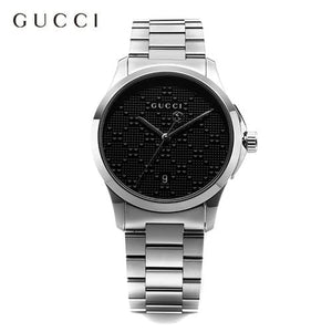 Buy Shop Gucci G Timeless Quartz Stainless Steel Black Dial 27mm Watch For Men - YA126522 USA Online