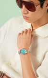 Buy Shop Gucci G Timeless Quartz Turquoise Dial Silver Steel Strap Unisex Watch - YA1265044 USA Online