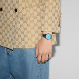 Buy Shop Gucci G Timeless Quartz Turquoise Dial Silver Steel Strap Unisex Watch - YA1265044 USA Online